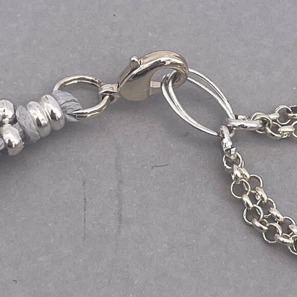 Nakamol Leather Corded Faceted Beaded Necklace Gray Adjustable 13 to 17 Inch - Picture 5 of 5